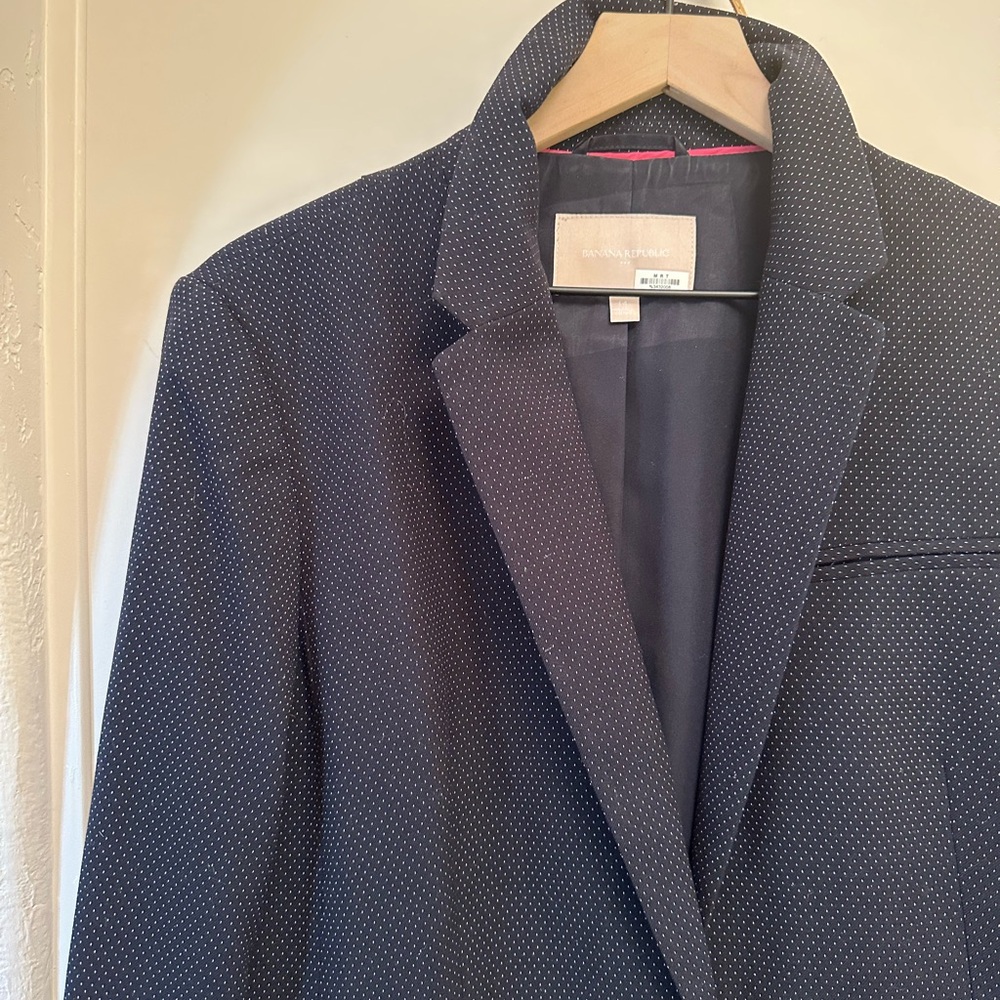 Banana Republic Dark Blue Blazer with Dots women’s size 14